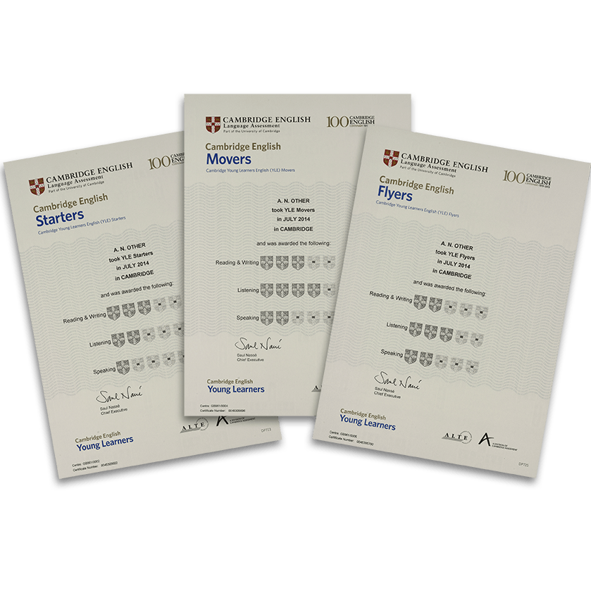 Cambridge YLE certificates